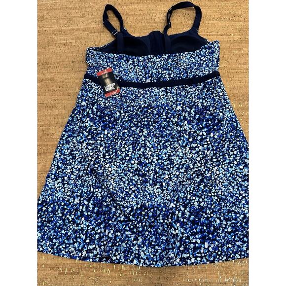 Lands' End XL Women's Zip Front Adjustable Straps Swim Dress - Picture 5 of 7